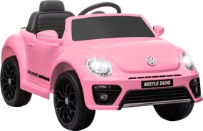 AIYAPLAY Elektryczny pojazd dla dzieci, VW Käfer, 3-5 km/h, z pilotem &amp; muzyką, Różowy