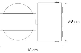 Designerski Kinkiet / Lampa scienna mosiężny z LED IP44 - LensDesignerski Oswietlenie wewnetrzne