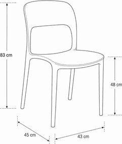 Zielone minimalistyczne krzesło sztaplowane szałwia H5-Z34