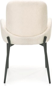 Krzesło do jadalni z podłokietnikami w tkaninie bouclé K477
