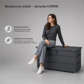 Metalowa skrzynia ogrodowa Carrie 360 litrów, 119 × 58 × 52 cm, kolor antracyt