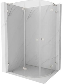 Mexen Lunar L kabina prysznicowa półokrągła uchylna lewa 100 x 90 cm, transparent, nikiel szczotkowany - 833L-100L-090P-97-00