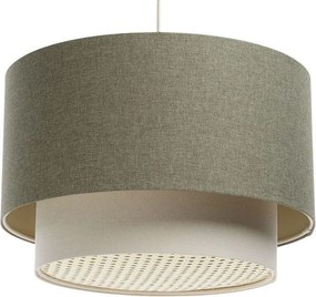 Lampa wisząca ERUTAN DOUBLE RATTAN 50 zielona/kremowa