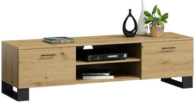 Szafka RTV na czarnych nóżkach dąb artisan W8-F20