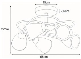 Pięcioramienny klasyczny żyrandol - S589 Ormond 3X