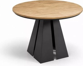 Okrągły stół Solaris rozkładany 100/176 lub 120/196 cm loft stalowy stelaż