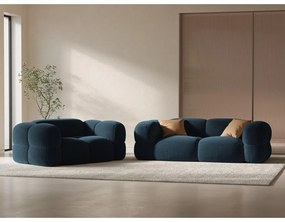 Ciemnoniebieska aksamitna sofa 180 cm Loretto – Cosmopolitan Design