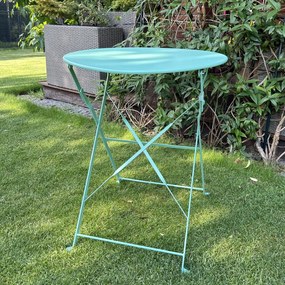 Składany stolik restauracyjny typu bistro Semplici, miętowy