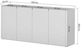 Komoda Elivo 200 cm - eukaliptus / dąb baltic dune