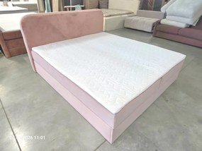 Tapicerowane łóżko kontynentalne FORENA 180x200 cm ciemnozielone Materac: Materac sprężynowy Bonell