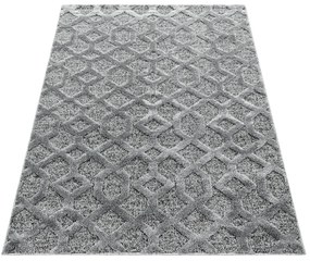 Dywan nowoczesny Pisa 3D kratka szary 280 cm x 370 cm