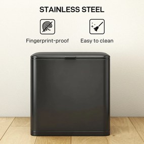 HOMCOM 8 L kosz na śmieci, ustawiany wolnostojąco lub wiszący, stal nierdzewna, czarny