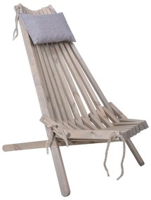 Szary drewniany fotel ogrodowy Falun – Garden Pleasure