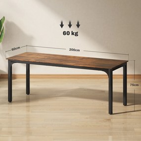 HOMCOM Biurko, stół komputerowy, rustykalny design, dużo miejsca, płyta wiórowa, brązowy | Aosom PL