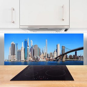 Panel Kuchenny Sylwetka Mostu Nad Rzeką