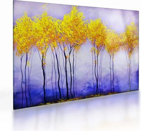 Obraz na szkle żółtych drzew (70x50 cm)