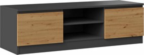 Industrialna szafka RTV antracyt + dąb artisan E7-B51