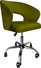 Fotel obrotowy AURA tkanina Welur krzesło biurowe : Kolor Stelaża - Chrom, Kolor tkaniny - VELVET - BL75, Typ siedziska - Siedzisko obrotowe 360°, Typ tkaniny - Velvet