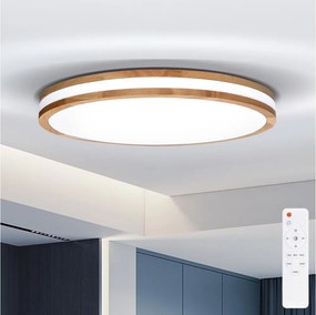 Brilagi-LED ściemnialna oprawa MOLINA LED/72W/230V 3000-6500K dąb śr. 78 cm + pilot