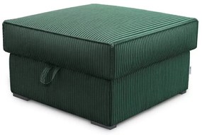 Ciemnozielona pufa SMART COSARO z miejscem do przechowywania 65x65 cm