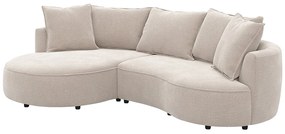 Kanapa narożna prawostronna  z szarobrązowej tkaniny szenilowej CEPRANO od Maison Céphy