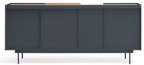 Antracytowo-naturalna niska komoda w dekorze dębu 180x78 cm Otto – Teulat