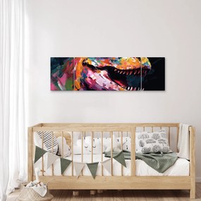 Obraz - Dinozaur, malarstwo (170x50 cm)