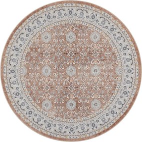 Dywan vintage INKA Ornament z Efektem Postarzenia Terakota koło 160 cm x 160 cm