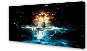 Zdjęcie na płótnie Miecz w Kolorowych Dymach