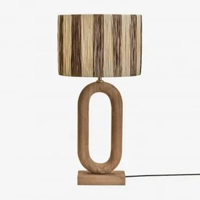 Lampa Stołowa Z Drewna Mango Tiberia Drewno Mango & Brown Café Marsali - Sklum