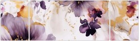 Obraz - Kwiaty akwarelowe (170x50 cm)