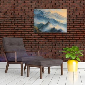 Obraz - Malowany górski krajobraz (70x50 cm)