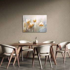 Obraz na szkle - Malowanie tulipanów (70x50 cm)