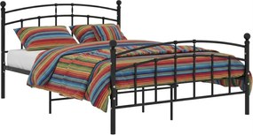 Czarne metalowe łóżko małżeńskie 200x200 cm E3-G57