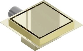 Mexen Flat-Q M13 wpust podłogowy kwadratowy 15 x 15 cm, złoty - 1510015