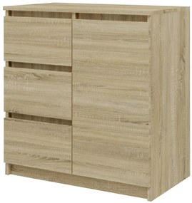 Minimalistyczna Komoda Z Szufladami I Szafką Dąb Sonoma N9-K86