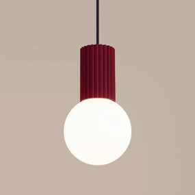 Lampa wisząca HALO 1 burgund ryflowana SOLLUX  LIGHTING