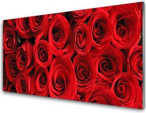 Szkło do Kuchni na Ścianę Bukiet Świeżych Róż