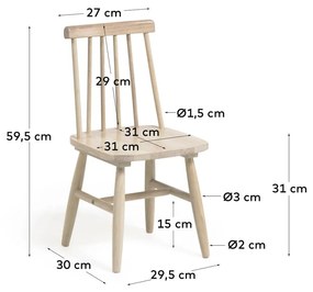 Krzesło dziecięce z drewna kauczukowego Kave Home Kristie