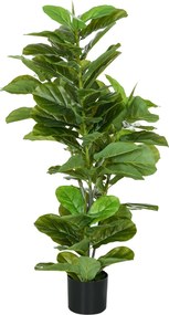 HOMCOM Sztuczna roślina Ficus, 110 cm wysokości z 90 liśćmi &amp; donicą do salonu | Aosom PL
