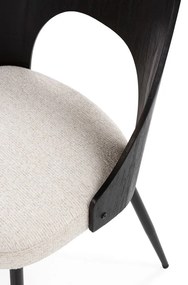 Czarne/kremowe tapicerowane krzesła zestaw 2 szt. Gilda – MOME