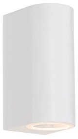 Nowoczesna lampa ścienna zewnętrzna biała z tworzywa sztucznego owalna 2-światłowa - Baleno