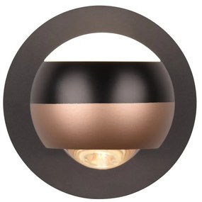 Kinkiet LED w czarno-miedzianym kolorze ø 10 cm Orbit – Trio Select