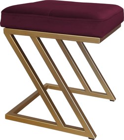 Pufa ZETA tkanina Welur loft ławka podnóżek metal : Kolor Stelaża - Złoty, Kolor tkaniny - VELVET - MG02, Typ tkaniny - Velvet