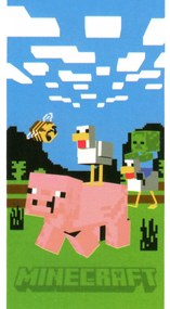 Carbotex Dziecięcy ręcznik kąpielowy MinecraftŚwinka i Kaczka, 70 x 140 cm
