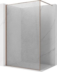 Mexen Kioto ścianka prysznicowa Walk-in 160 x 200 cm, crackle transparent 12 mm, różowe złoto - 800-160-101-60-04-X