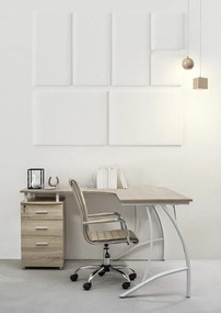 Szarobrązowe krzesło biurowe z imitacji skóry Perth – Yes Everyday