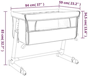 Jasnoszara dostawka niemowlęca z regulowaną wysokością G7-R90