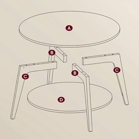Stolik kawowy NORDIC, 80×45cm, brązowa Vasagle