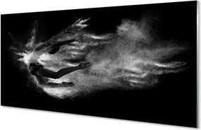 Panel szklany do Kuchni Baletnica w Dymie na Szarym Tle